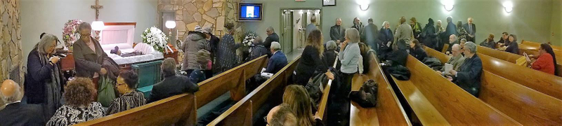 About 60 to 70 people attended Charles’ funeral in Harlem on Saturday. (Credit: Jim Cummins)